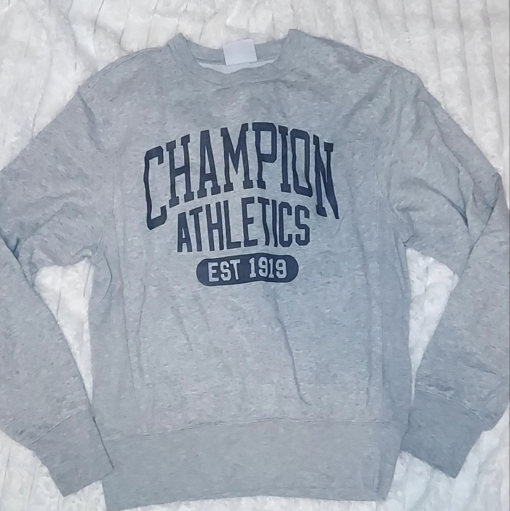 Champion Gray Logo Graphic Sweatshirt